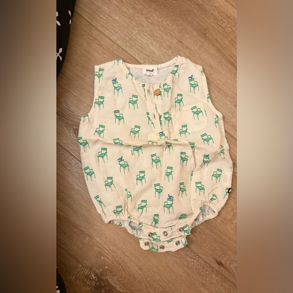 Cute French Chair Print Baby Romper
